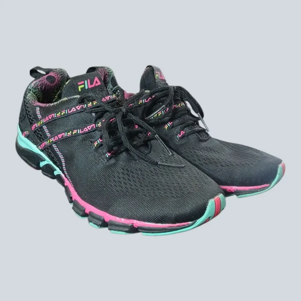 Fila Womens 8.5M Memory Realmspeed Evo Running Shoes Black 5RM00569-960 NWOB